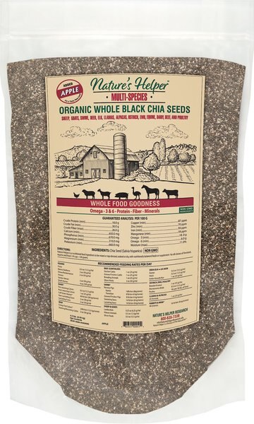 Nature's Helper Multi-Species Organic Whole Black Chia Seeds with Apple Flavor, 4.5-lb bag slide 1 of 2