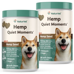 NaturVet Hemp Quiet Moments Soft Chews Calming Supplement for Dogs, 360 count