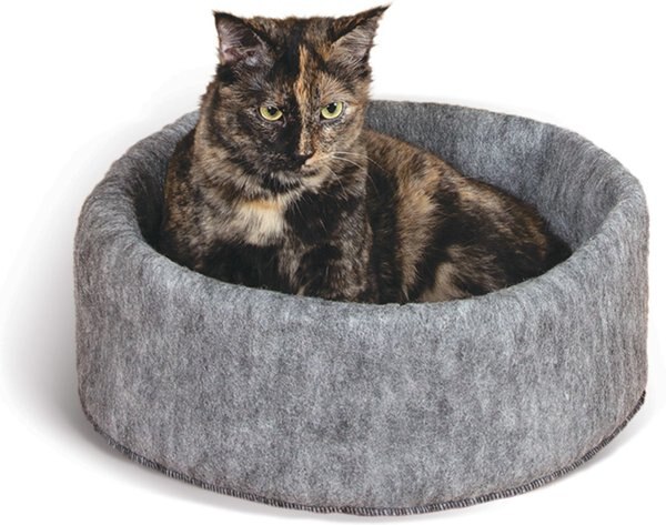 K&H Pet Products Amazin' Snuggle Cup Cat Bed, Gray slide 1 of 8