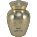 A Pet's Life Classic Paw Print Personalized Dog & Cat Urn, Pewter, Small