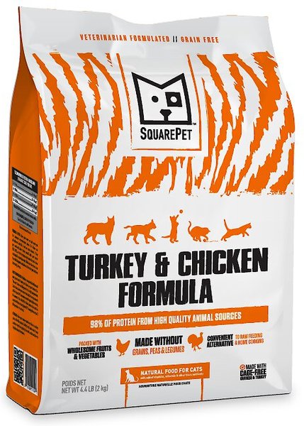 SquarePet Grain-Free Turkey & Chicken Formula Dry Cat Food, 4.4-lb bag slide 1 of 7