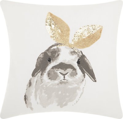 Mina Victory Trendy Bunny Ears Glitter Gold Throw Pillow, slide 1 of 1