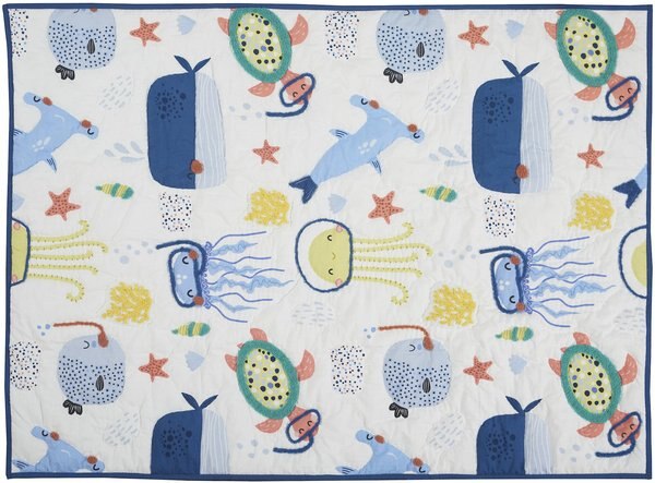 Mina Victory Plush Under the Sea Multicolor Quilt slide 1 of 4
