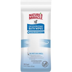 Nature's Miracle Fresh & Clean Deodorizing Dog Bath Wipes, 100 count