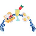Frisco Brunch Breakfast Favorites Plush with Rope Squeaky Dog Toy