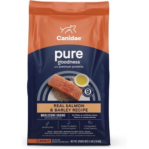 CANIDAE PURE with Wholesome Grains Real Salmon & Barley Recipe Adult Dry Dog Food, 4-lb bag