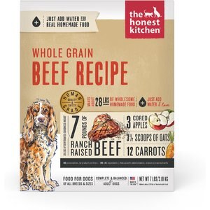 The Honest Kitchen Whole Grain Beef Recipe Dehydrated Dog Food, 7-lb box