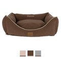 Carolina Pet Microfiber Low Profile Kuddler Personalized Bolster Dog Bed w/ Removable Cover, Chocolate, X-Large