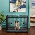 Frisco Heavy Duty Enhanced Lock Sliding Double Door Fold & Carry Wire Dog Crate & Mat Kit, 36 inch