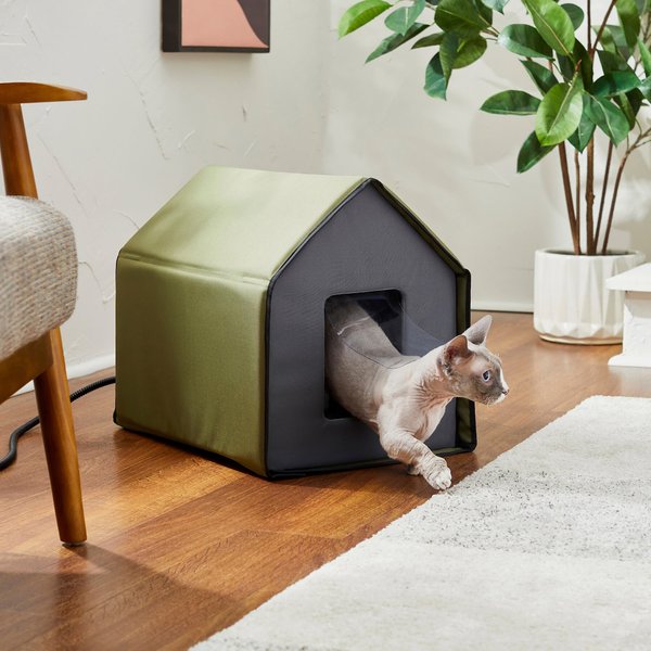 Frisco Indoor Heated Cat House, Green slide 1 of 4
