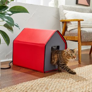 Frisco Indoor Heated Cat House, Red
