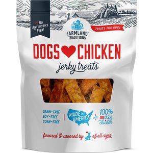 Farmland Traditions Dogs Love Chicken Grain-Free Jerky Dog Treats, 16-oz bag