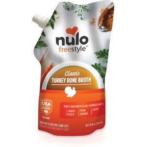 Nulo FreeStyle Grain-Free Classic Turkey Bone Broth Dog & Cat Topper, 20-oz pouch