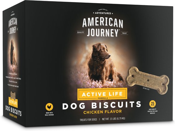American Journey Active Life Chicken & Rice Flavor Large Biscuit Dog Treats, 15lb box slide 1 of 7