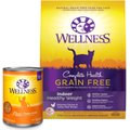 Wellness Complete Health Pate Chicken Entree Grain-Free Canned Cat Food, 12.5-oz, case of 12 + Wellness Complete Health Grain-Free Indoor Healthy Weight Chicken Recipe Dry Cat Food, 11.5-lb bag