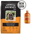 American Journey Large Breed Adult Chicken & Sweet Potato Recipe Grain-Free Dry Dog Food, 24-lb bag + Zesty Paws Pure Salmon Oil Skin & Coat Support Dog & Cat Supplement, 32-oz bottle
