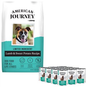 American Journey Limited Ingredient Lamb & Sweet Potato Recipe Grain-Free Dry Dog Food, 24-lb bag + American Journey Limited Ingredient Diet Lamb & Sweet Potato Recipe Grain-Free Canned Dog Food, 12.5-oz, case of 12