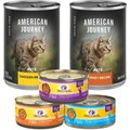 American Journey Pate Poultry Variety Pack Grain-Free Canned Cat Food, 12.5-oz, case of 12 + Wellness Complete Health Poultry Lovers Pate Variety Pack Grain-Free Canned Cat Food, 5.5-oz, case of 30