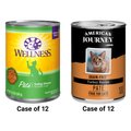 American Journey Pate Turkey Recipe Grain-Free Canned Cat Food, 12.5-oz, case of 12 + Wellness Complete Health Turkey Formula Grain-Free Canned Cat Food, 12.5-oz, case of 12