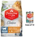 Chicken Soup for the Soul Mature Chicken, Turkey & Brown Rice Recipe Dry Dog Food, 28-lb bag + Chicken Soup for the Soul Mature Chicken, Turkey & Duck Recipe Canned Dog Food, 13-oz, case of 12