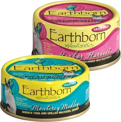 Earthborn Holistic Monterey Medley Grain-Free Natural Canned Cat & Kitten Food, 3-oz, case of 24 + Earthborn Holistic Harbor Harvest Grain-Free Natural Canned Cat & Kitten Food, 3-oz, case of 24, slide 1 of 1
