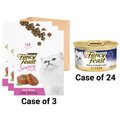 Fancy Feast Flaked Fish & Shrimp Feast Canned Cat Food, 3-oz, case of 24 + Fancy Feast Savory Cravings Limited Ingredient Beef Flavor Cat Treats, 3-oz box, case of 3