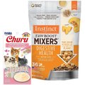 Inaba Churu Grain-Free Tuna with Salmon Puree Lickable Cat Treat, 0.5-oz tube, pack of 4 + Instinct Freeze-Dried Raw Boost Mixers Grain-Free Digestive Health Recipe Cat Food Topper, 5.5-oz bag