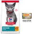 Instinct Kitten Grain-Free Pate Real Chicken Recipe Natural Wet Canned Cat Food, 3-oz, case of 24 + Hill's Science Diet Indoor Kitten Dry Cat Food, 7-lb bag