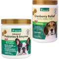 NaturVet Advanced Probiotics & Enzymes Plus Vet Strength PB6 Probiotic Soft Chews Dog Supplement, 120 count + NaturVet Cranberry Relief Plus Echinacea Soft Chews for Dogs, 120 count