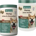 NaturVet Hemp Aches & Discomfort Plus Hemp Seed Dog Soft Chews, 60 count + NaturVet Hemp Joint Health Plus Hemp Seed Soft Chews Dog Supplement, 60 count