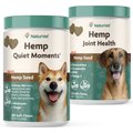 NaturVet Hemp Quiet Moments Plus Hemp Seed Dog Soft Chews, 180 count + NaturVet Hemp Joint Health Plus Hemp Seed Soft Chews Dog Supplement, 120 count