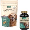 NaturVet Senior Care Hip & Joint Advanced Formula Dog Soft Chews, 120 count + NaturVet Senior Care Aches & Discomfort Dog Tablets, 60 count