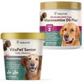 NaturVet VitaPet Senior Daily Vitamins Plus Glucosamine Soft Chews Dog Supplement, 60 count + NaturVet Glucosamine DS Plus MSM & Chondroitin Dog & Cat Soft Chews, 120 count
