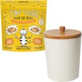 Tiny Tiger Chicken Chompers Flavor Filled Cat Treats, 16-oz bag + Frisco Melamine Dog & Cat Treat Jar with Bamboo Lid, 8 Cups