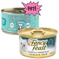 Tiny Tiger Pate Seafood Recipe Grain-Free Canned Cat Food, 3-oz, case of 24 + Fancy Feast Classic Salmon & Shrimp Feast Canned Cat Food, 3-oz, case of 24