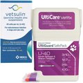 Vetsulin Insulin U-40 for Dogs & Cats, 10-mL + UltiCare UltiGuard Safe Pack Insulin Syringes U-40 29 G x 0.5-in, 0.3-cc, 100 count