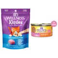 Wellness Complete Health Kitten Formula Grain-Free Canned Cat Food, 3-oz, case of 24 + Wellness Kittles Grain-Free Tuna & Cranberries Recipe Crunchy Cat Treats, 6-oz bag