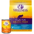 Wellness Complete Health Pate Chicken Entree Grain-Free Canned Cat Food, 12.5-oz, case of 12 + Wellness Complete Health Natural Grain Free Deboned Chicken & Chicken Meal Dry Cat Food, 11.5-lb bag