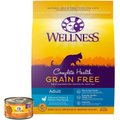 Wellness Complete Health Pate Chicken Entree Grain-Free Canned Cat Food, 3-oz, case of 24 + Wellness Complete Health Natural Grain-Free Deboned Chicken & Chicken Meal Dry Cat Food, 11.5-lb bag