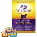 Wellness Complete Health Poultry Lovers Pate Variety Pack Grain-Free Canned Cat Food, 5.5-oz, case of 30 + Wellness Complete Health Grain-Free Indoor Healthy Weight Chicken Recipe Dry Cat Food, 11.5-lb bag