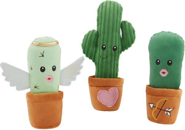 Frisco Cactus Plush Squeaky Dog Toy, 3 count slide 1 of 4