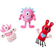 Frisco Valentine Love Monsters Plush Squeaky Dog Toy, 3 count