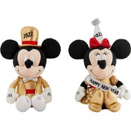 Disney New Year's Eve Mickey & Minnie Mouse Plush Squeaky Dog Toy, 2 count