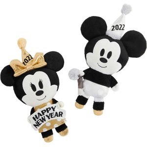 Disney New Year's Eve Mickey & Minnie Mouse Plush Cat Toy with Catnip, 2 count