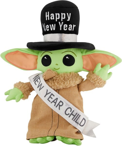STAR WARS New Year's Eve THE MANDALORIAN GROGU Ballistic Nylon Plush Squeaky Dog Toy slide 1 of 3