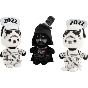 STAR WARS New Year's Eve STORMTROOPER Plush Squeaky Dog Toy, 3 count