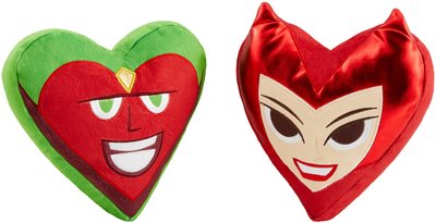 Marvel 's Valentine Scarlet Witch & Vision Hearts Plush Squeaky Dog Toy, 2 count, slide 1 of 1