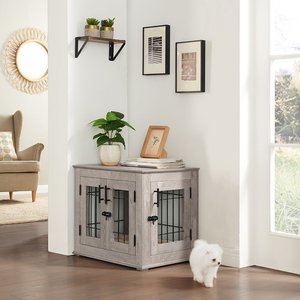Unipaws Wooden Wire Dog Crate Furniture End Table