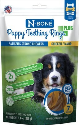 N-Bone Puppy Teething Rings Plus Chicken Flavor Dog Treats, 7 count, slide 1 of 1