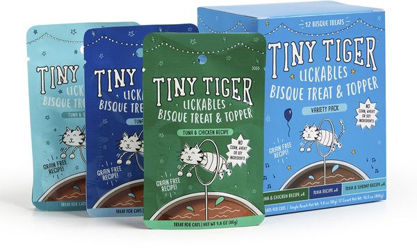 Tiny Tiger, Lickables, Variety Pack, Bisque Cat Treat & Topper, 1.4-oz, case of 12 slide 1 of 8